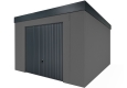 Garden house 3,5m x 4m with Hormann garage door in dark grey 